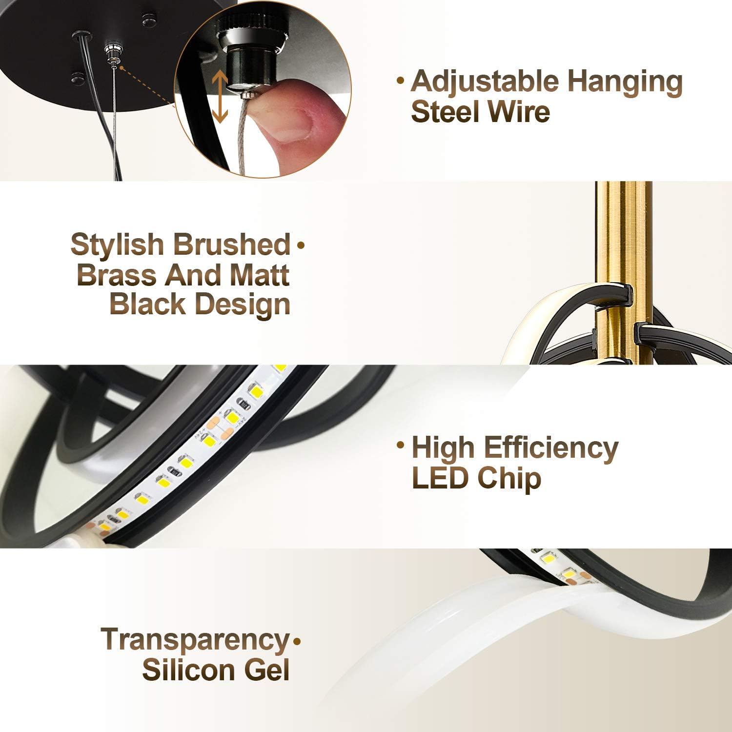 Exclusive Special Globe Chandelier - VICNIE Hanging Light Fixture with Adjustable Hanging Cord, LED 3000K Warm Light Dimmable ETL Listed with Brushed Brass and Matt Black Finish Limited Stock Globe Chandelier - VICNIE Hanging Light Fixture with Adjustable Hanging Cord, LED 3000K Warm Light Dimmable ETL Listed with Brushed Brass and Matt Black Finish