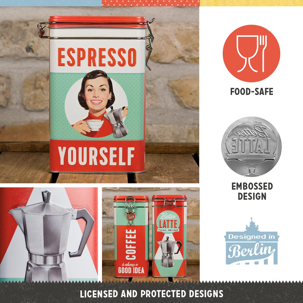 Amazon.com: Nostalgic-Art Retro coffee tin box, 44 oz, Espresso