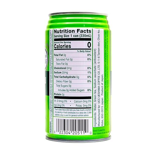 Miniatura 5 de UCC Bebida de té verde japonés, latas de 11.1 onzas, paquete de 24, sin azúcar, sin sabores ni colorantes artificiales, bebida enlatada refrescante,