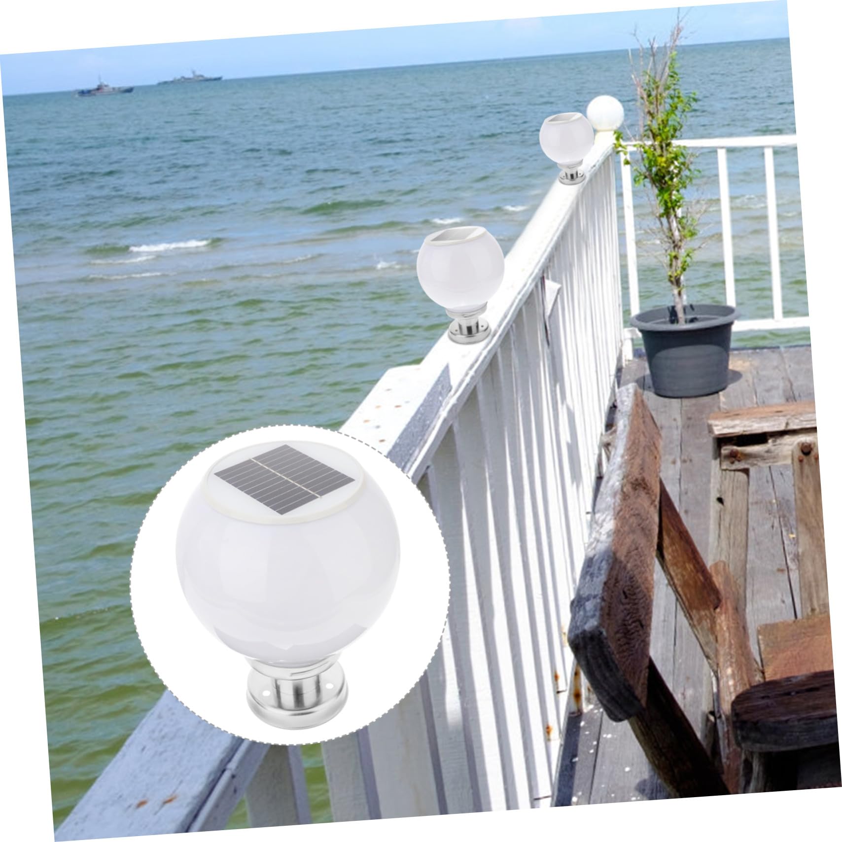Solar Pfostenleuchte für Zaunpfosten, Edelstahl Acryl, Warmweiß | Dekorative Außenbeleuchtung für Balkon und Garten, Solar Geladen, Nachtlichtfunktion