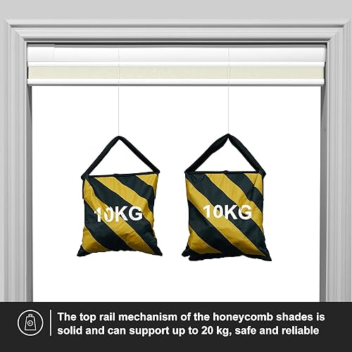 Miniatura 7 de Boolegon Persianas celulares sin herramientas, sin taladro, modernas, de arriba hacia arriba, sin cordón, filtran la luz, persianas de panal de