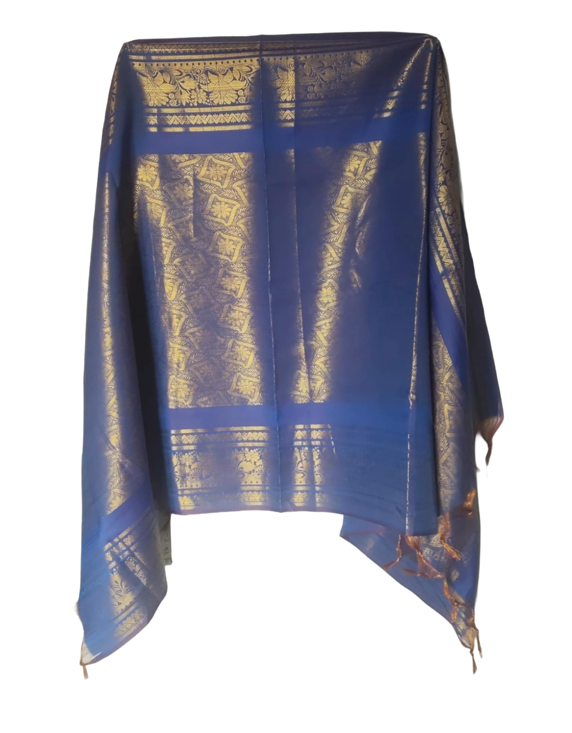 Single Jari Royal Blue Felicitation Shawl for Guest Honour – 2 Mtr-image-19