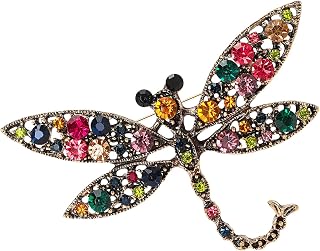 Broche de aleación de libélulas para colección de joyas, exquisitos diamantes de imitación huecos para entusiastas de la moda en color verde colorido joyería de disfraces
