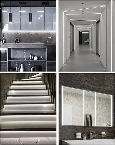 Miniatura 6 de ALITOVE Tira de luz LED blanca COB de 16.4 pies con control remoto, súper brillante, regulable, 6000 K, CRI90 COB, tira de luces LED COB, 12 V, 1600