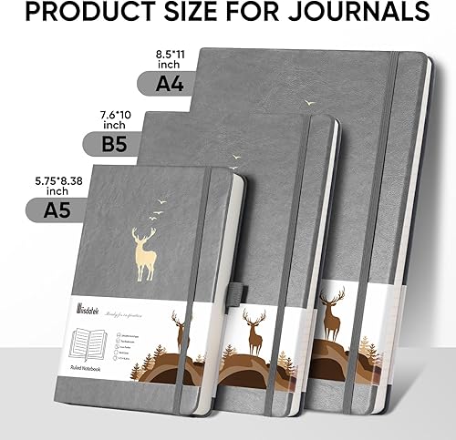 Miniatura 3 de Cuaderno rayado, 312 páginas numeradas A5, cuaderno rayado universitario, papel grueso de 3.53 ozm, cuaderno de tapa dura para escritura de negocios
