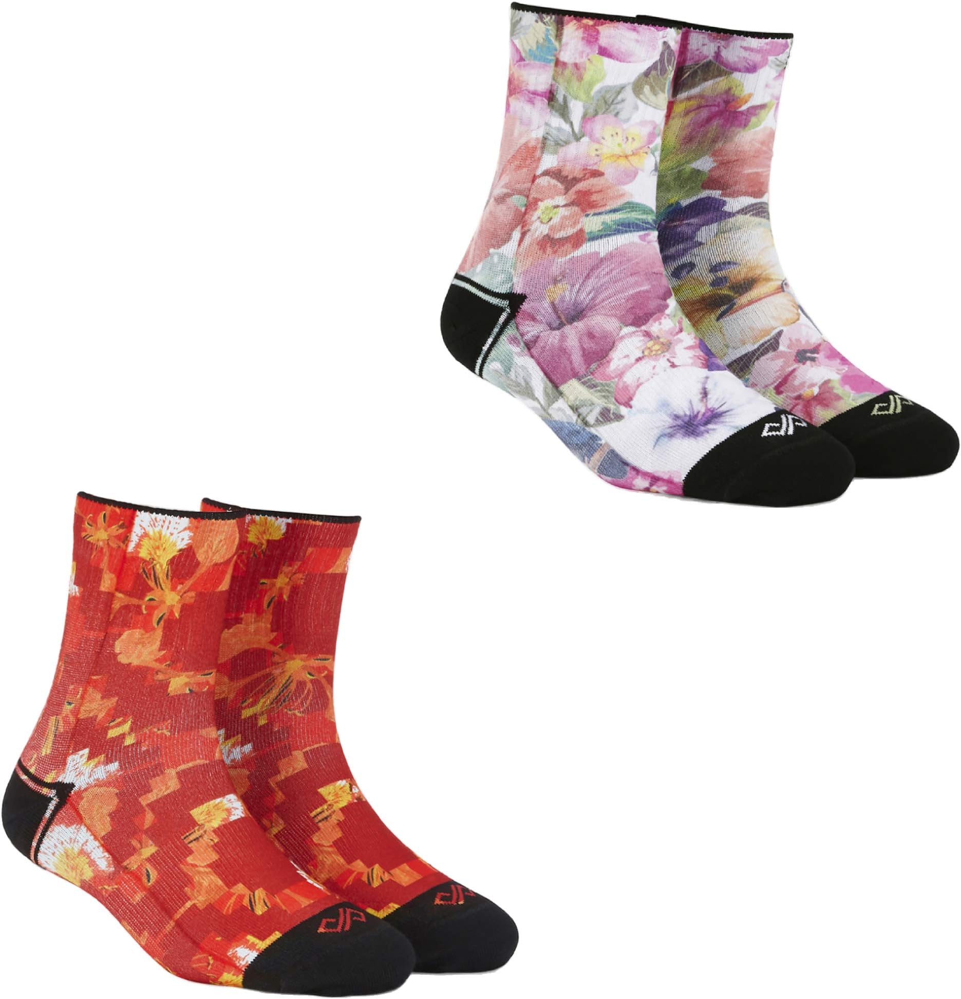 Men & Women Quarter Ankle Length Socks(Exotica+Poinciana)(Pack of 2 pairs; Multicolour; Anti-Odour; Breathable;Durable)(Small-Fits Shoe Size India/UK 4-7)(Large-Fits Shoe Size India/UK 8-10)