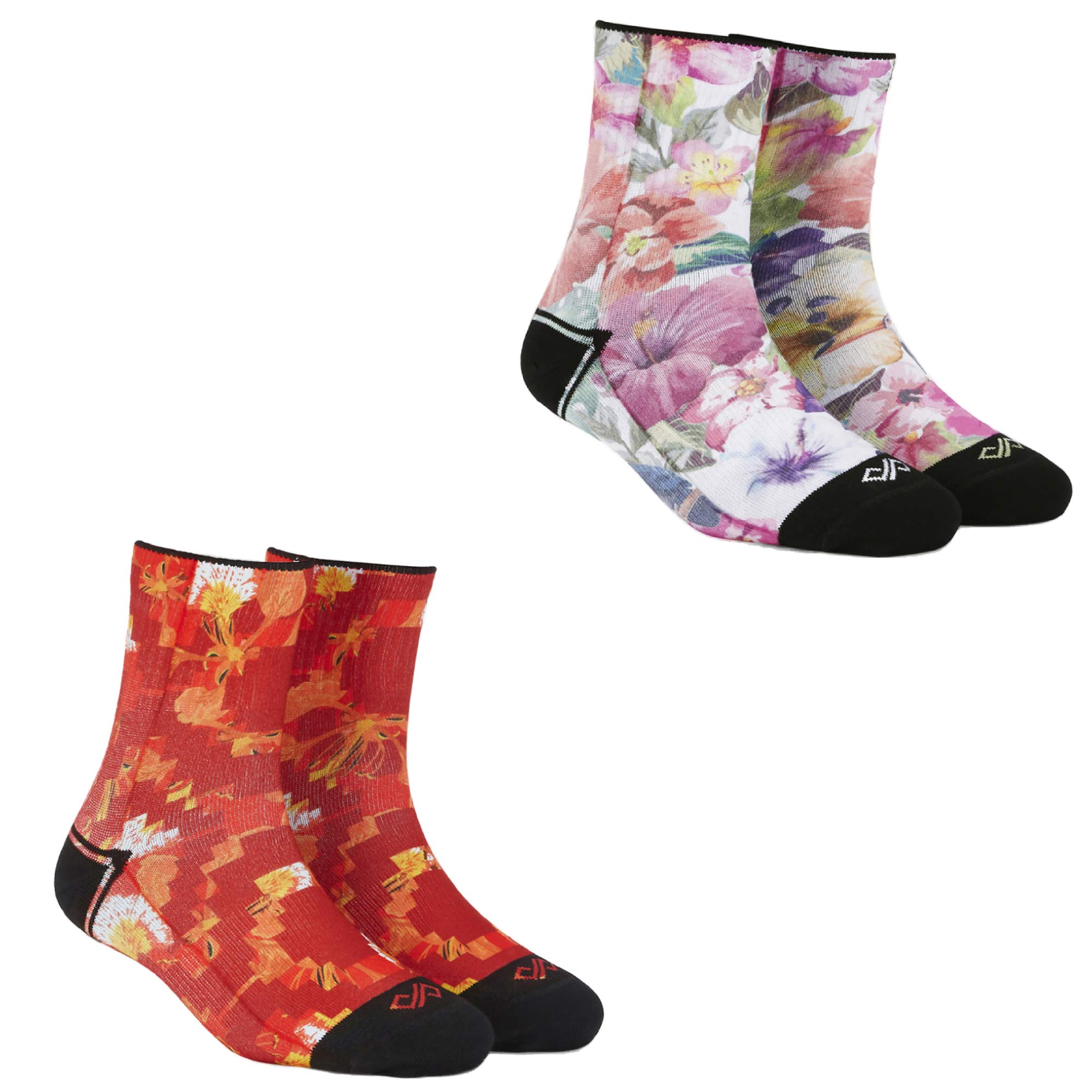 DYNAMOCKSMen & Women Quarter Ankle Length Socks(Exotica+Poinciana)(Pack of 2 pairs; Multicolour; Anti-Odour; Breathable;Durable)(Small-Fits Shoe Size India/UK 4-7)(Large-Fits Shoe Size India/UK 8-10)