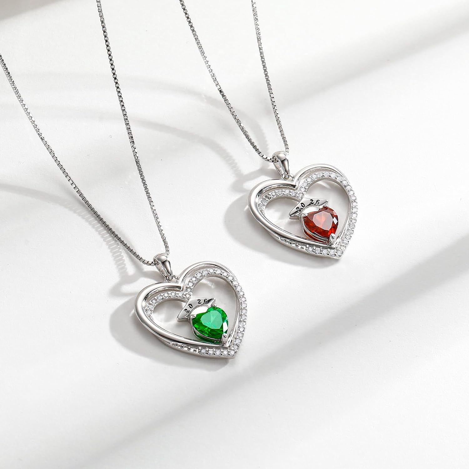 Ritach Graduation Gift for Her 2026 - S925 Sterling Silver Class of 2026 Grad Cap Necklace Heart Birthstone Necklace College High School Graduation Gift for Her