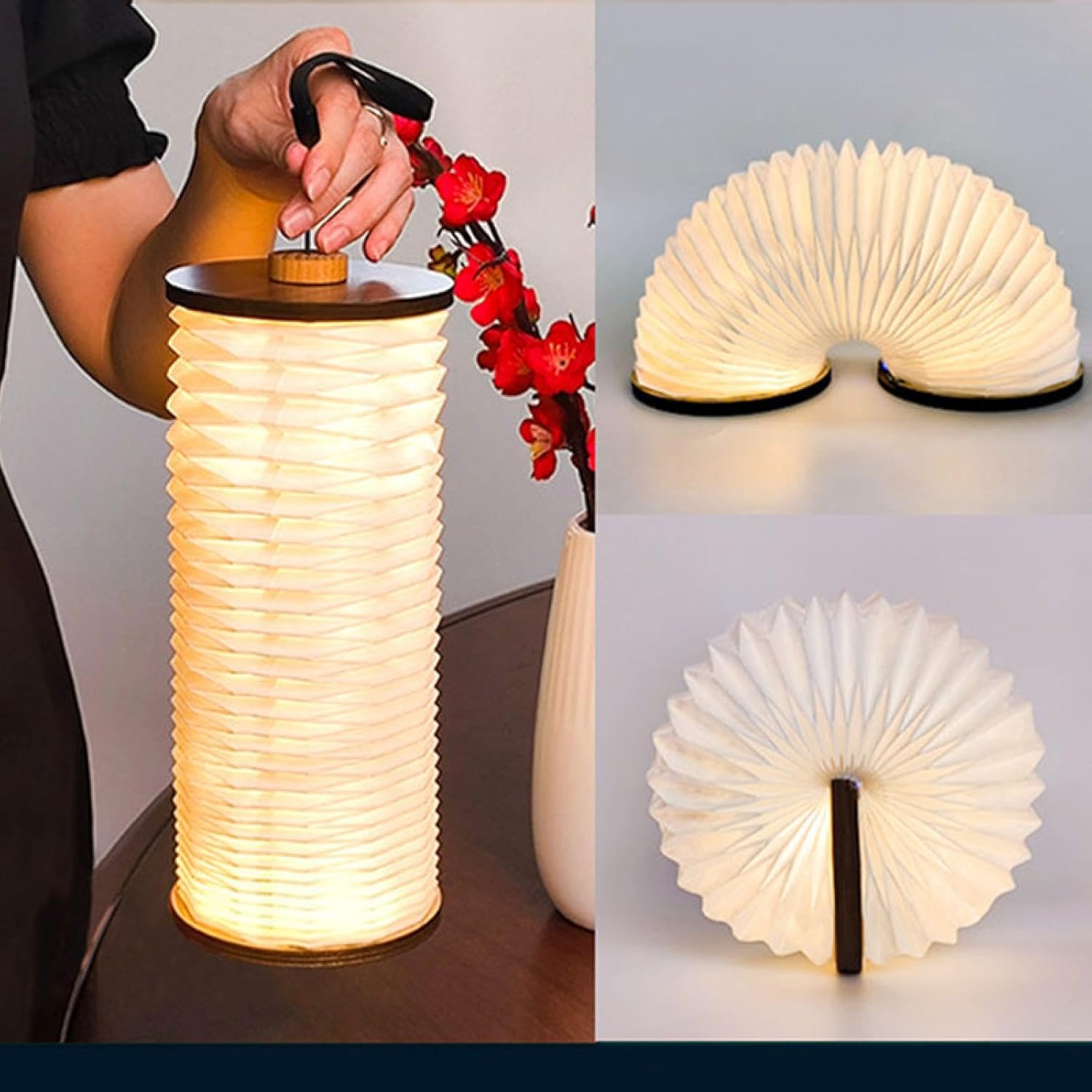 buniq Wooden Organ Light, Led Charging Atmosphere Night Light Folding Book Light