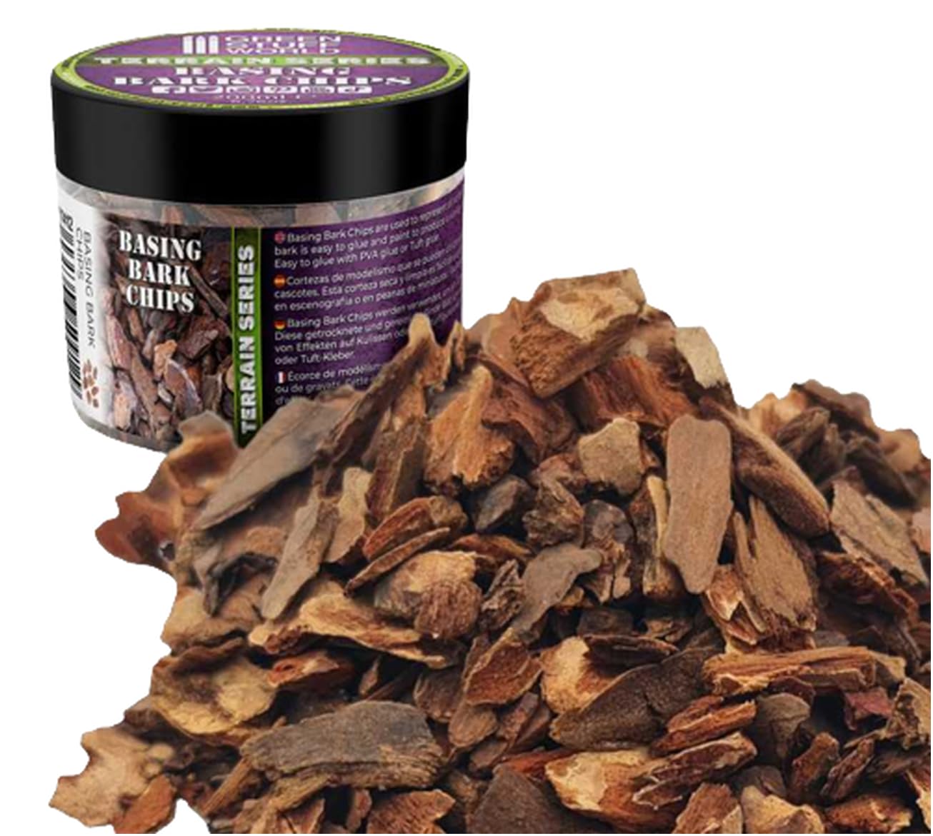 Green Stuff World 100% Brand New Basing Bark Chips 200Ml
