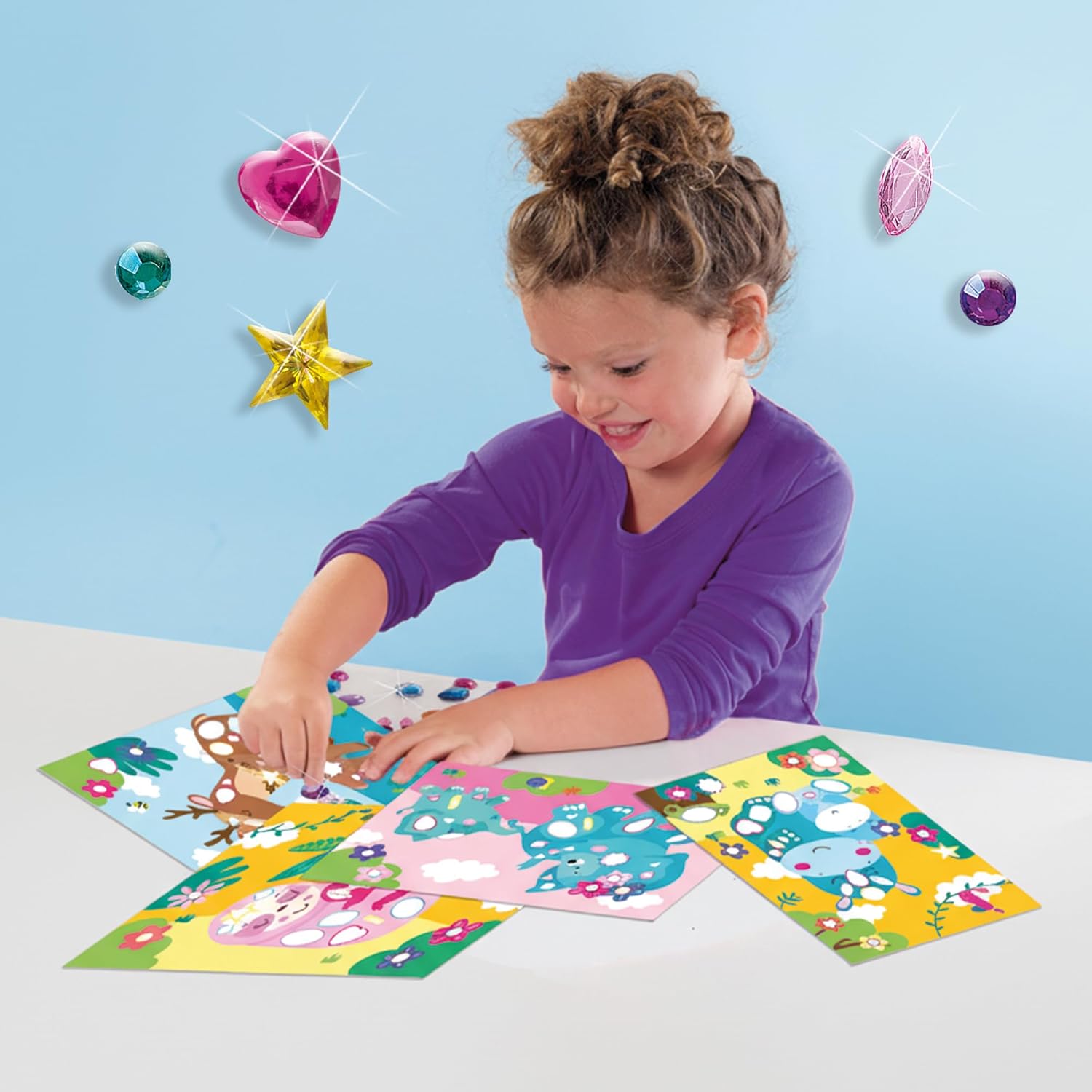 SES Creative - Mega Set Diamond Painting - Craft Set for Children - Self-Adhesive Glitter Stones - Diamond Painting Pictures - Mosaic Craft Set Children - from 3 Years