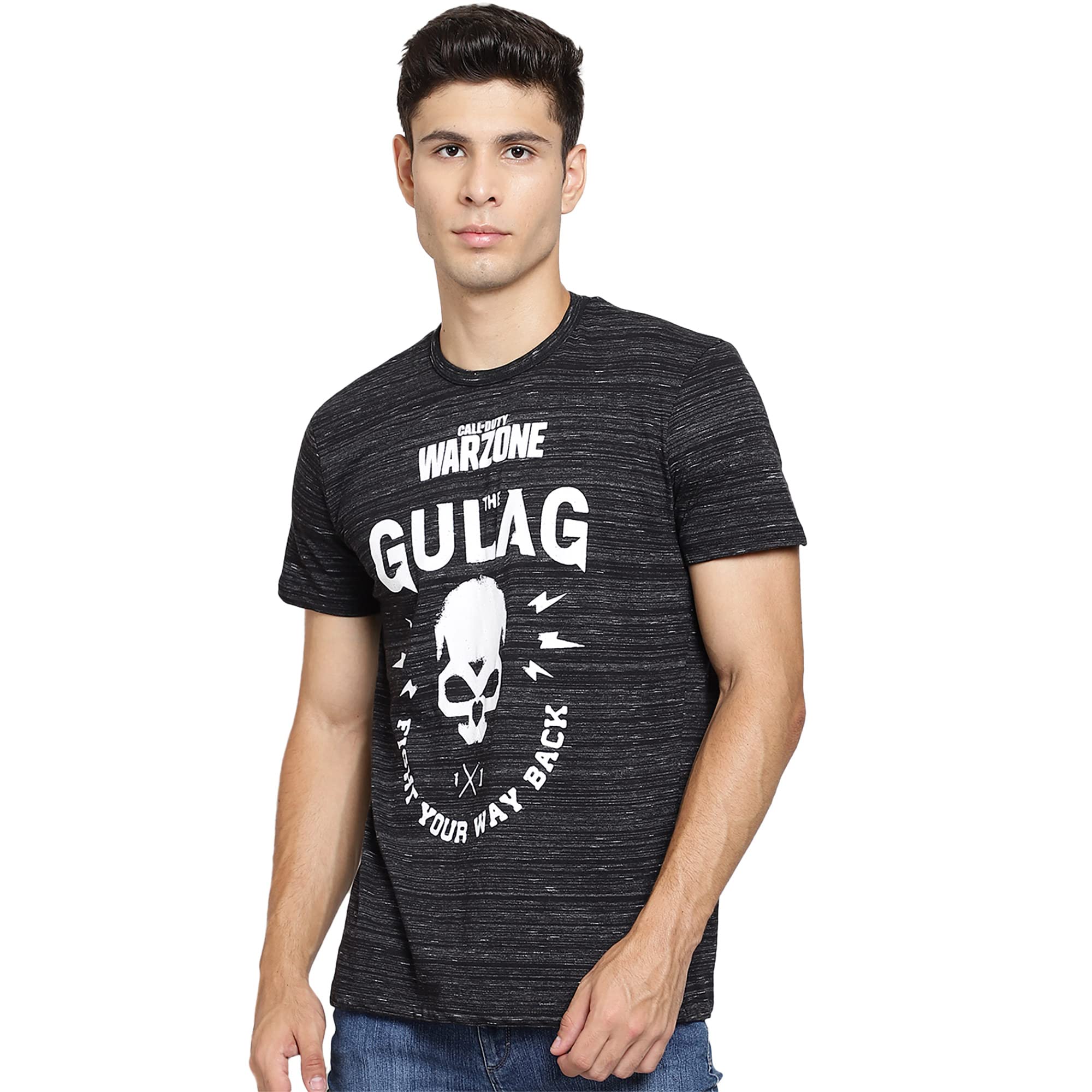 Free AuthorityAvengers Printed Regular Fit Black Cotton Men's T-Shirt