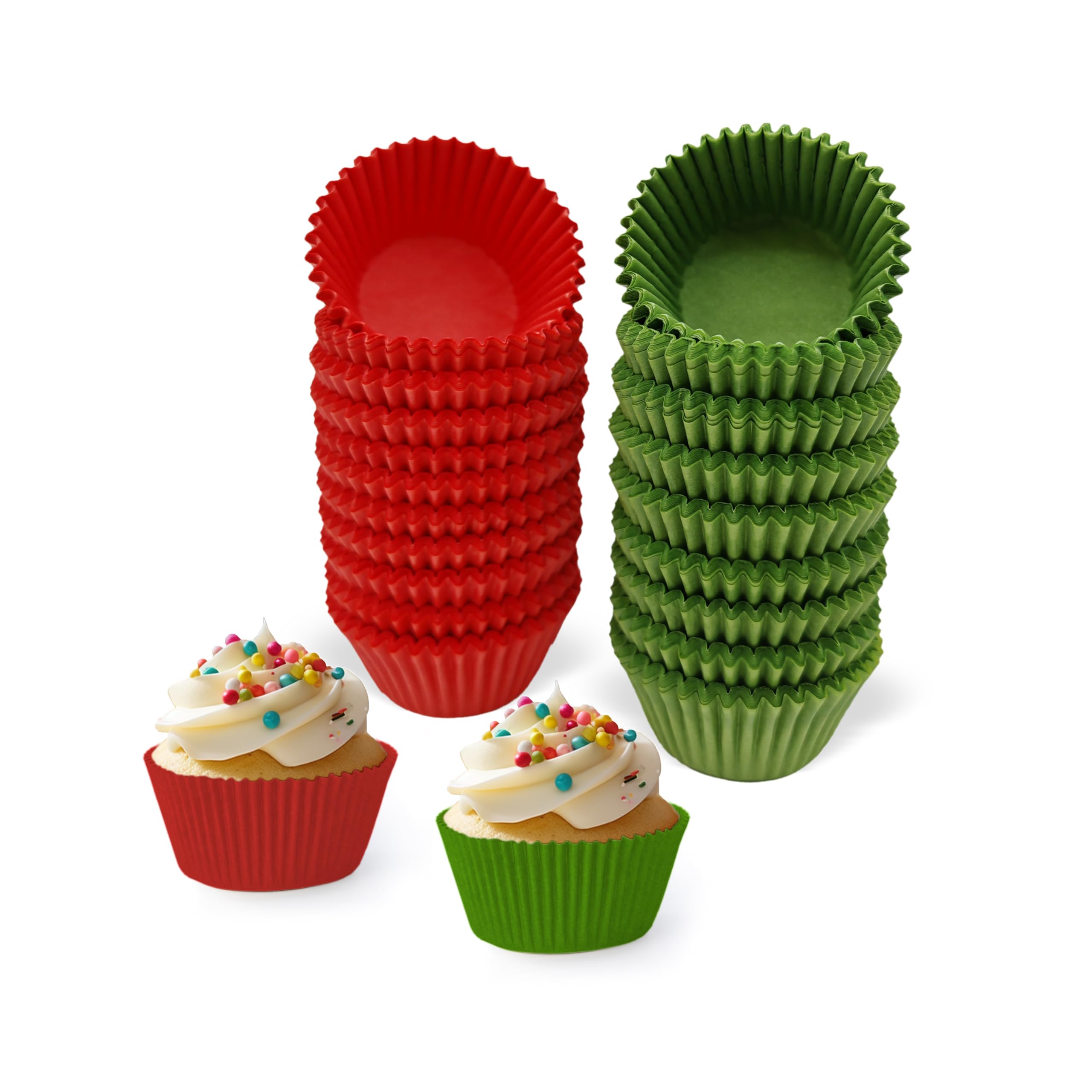 Photo 1 of Mini Muffin Liners 500 pcs Red&Green Mini Cupcake Liners,Food&Grade,Greaseproof Paper Baking Cups, for Christmas/Halloween Party by GoldenBakeryFamily