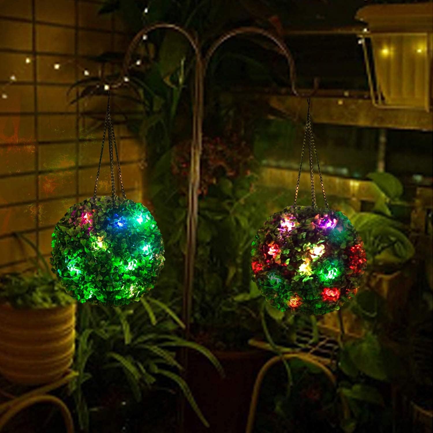 8 Inch Hanging Solar Lantern Lights Outdoor Waterproof Solar Powered Lantern Color Change Garden Decor Lights for Yard, Patio, Porch, Balcony, Gifts (Color Change Ball Lights)