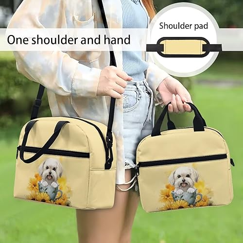 Vista 80 de doginthehole Bolsa de almuerzo portátil de teñido anudado azul, bolsa de almuerzo, organizador reutilizable, hielera para adultos, al aire libre