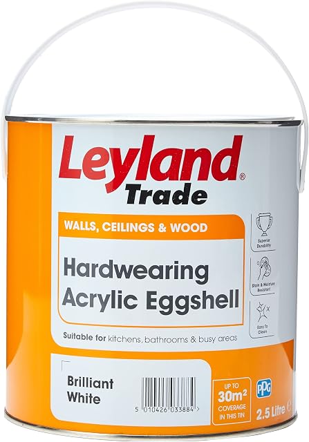 Leyland Trade Acrylic Eggshell Paint - Brilliant White 2.5L