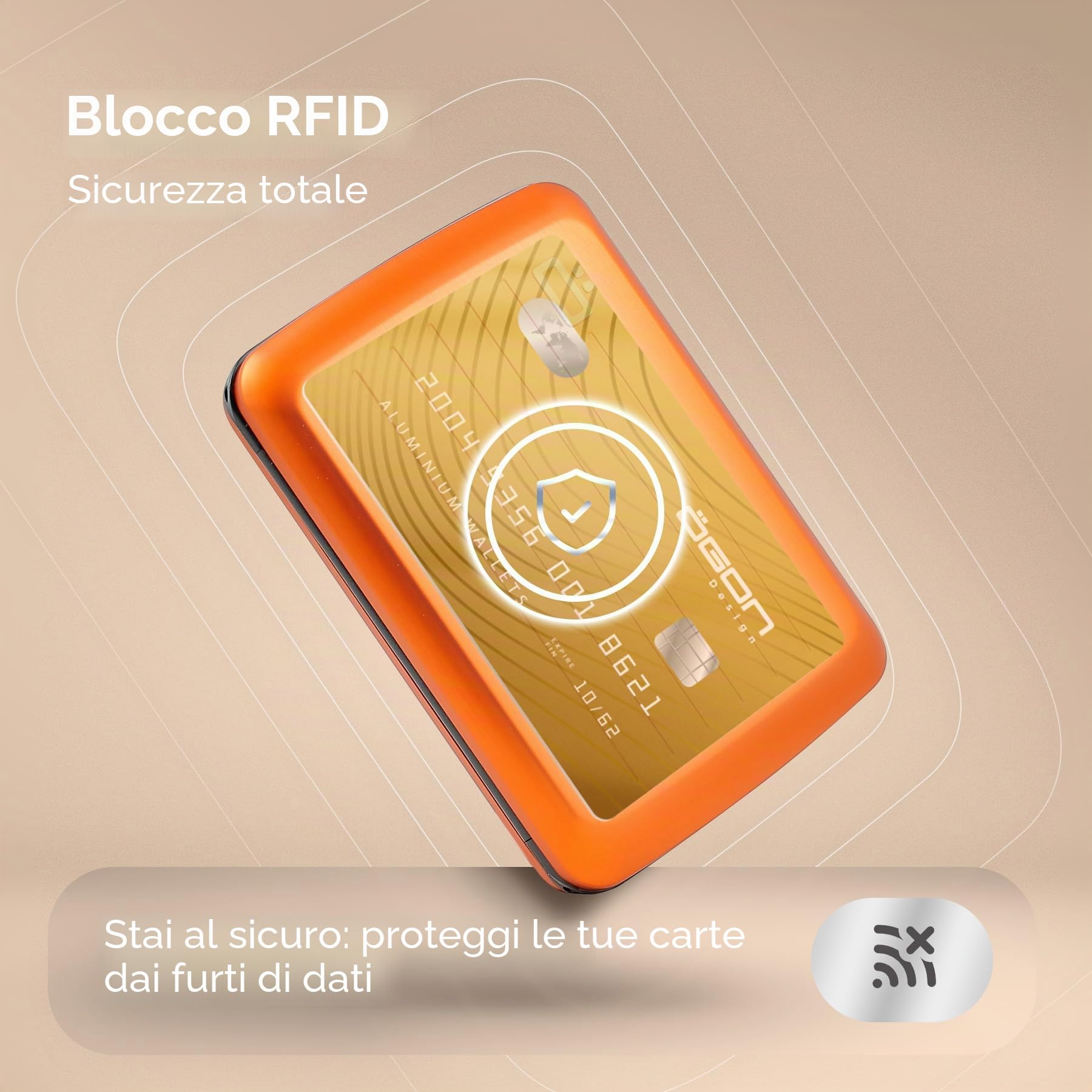 ÖGON -DESIGNS- Portacarte in alluminio con chiusura in metallo, protezione RFID contro le frodi e la smagnetizzazione, portafoglio compatto, modello Smart Case OSLO