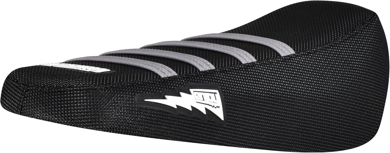 Enjoy Mfg Seat Cover - Compatible with Luna Float Sur Ron Sur-Ron Light Bee MX & X E-Bike -All Black/Ribbed- #348 Bolt Logo (All Black with Black Ribs (Bolt Logo))