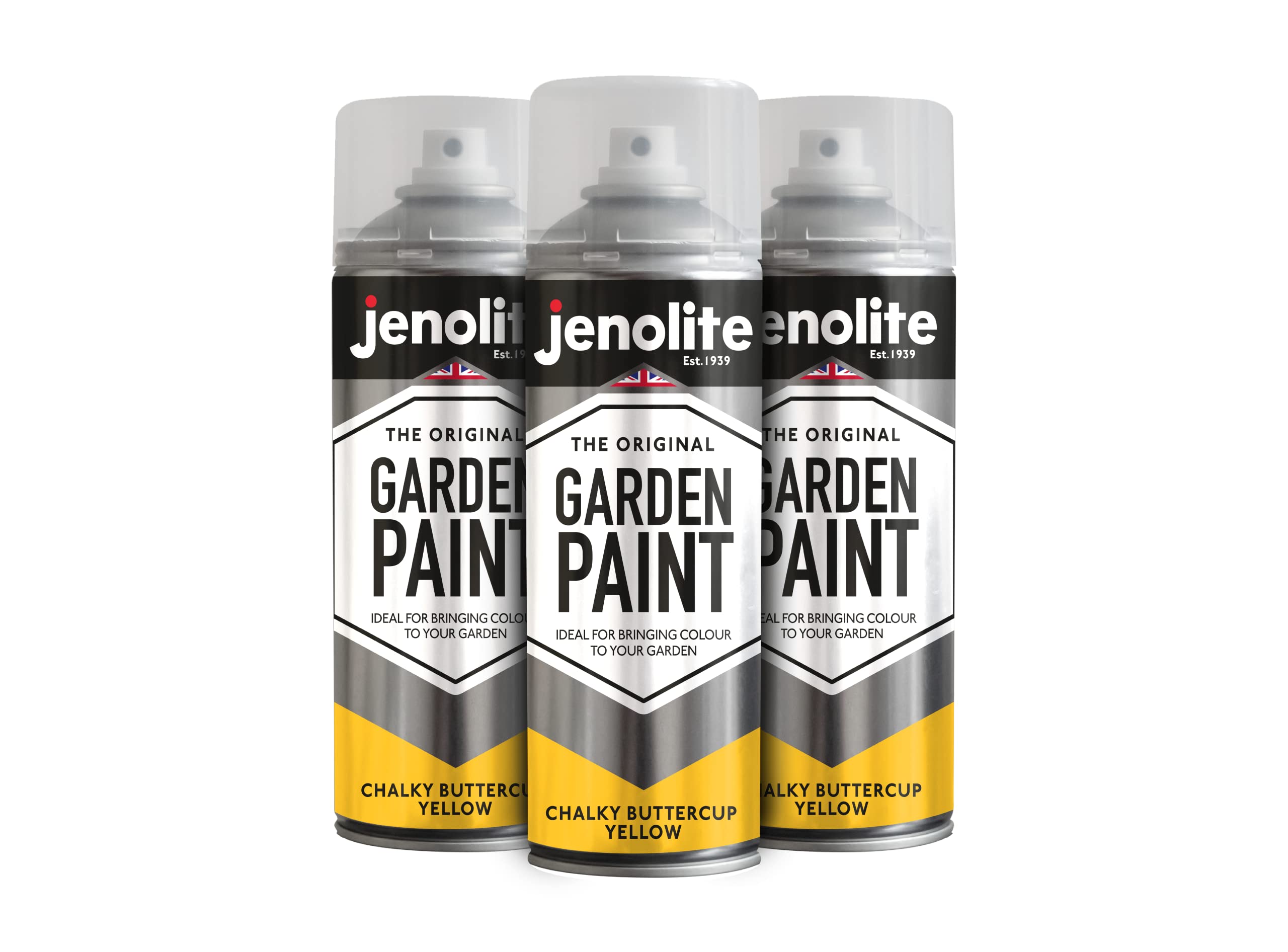 Jenolite Multi-Surface Garden Furniture PaintChalky Buttercup Yellow400Ml Spray Can3-Pack from B&Q