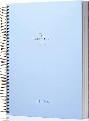 Cuaderno de espiral de papel en blanco de 85 x 11 pulgadas cuaderno de espiral grande en blanco 210 páginas cuaderno de bocetos de tapa dura para