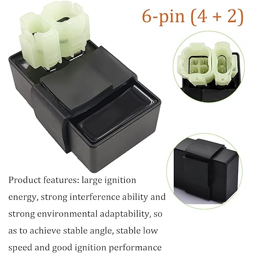 Miniatura 6 de GY6 - Bobina de encendido ATV de 6 pines CDI Box DC 4 pines rectificador de bujías para tao tao tao 50cc 70cc 90cc 110cc 125cc 150cc ciclomotor ATV