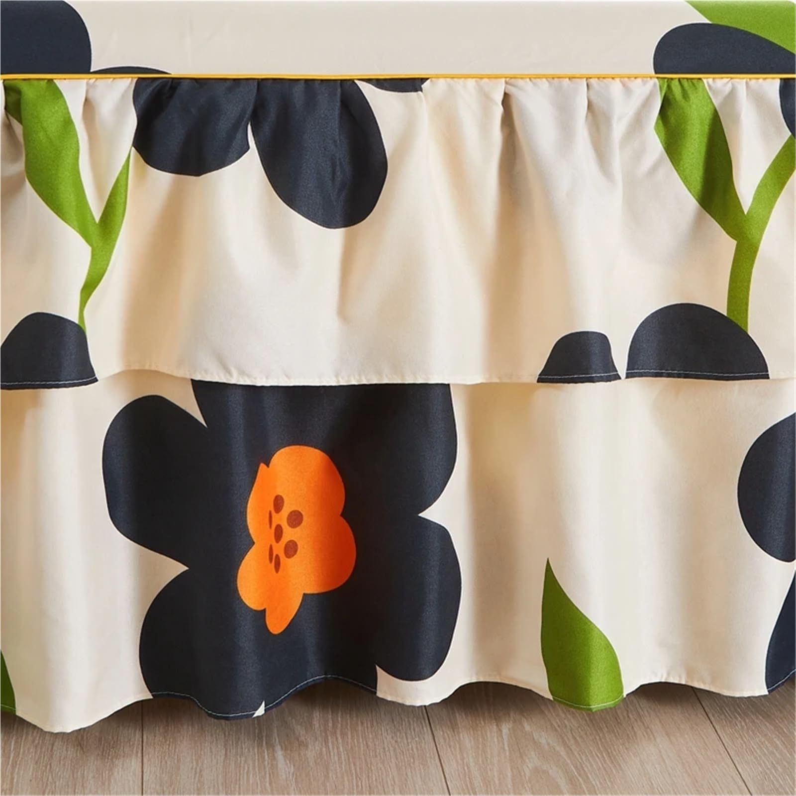 Vestiletto Matrimoniale Copriletto con volant 1 pezzo lenzuolo stampato floreale elastico 180x220 dimensioni gonna (federa da ordinare)(B,1 pc skirt 120x200cm)