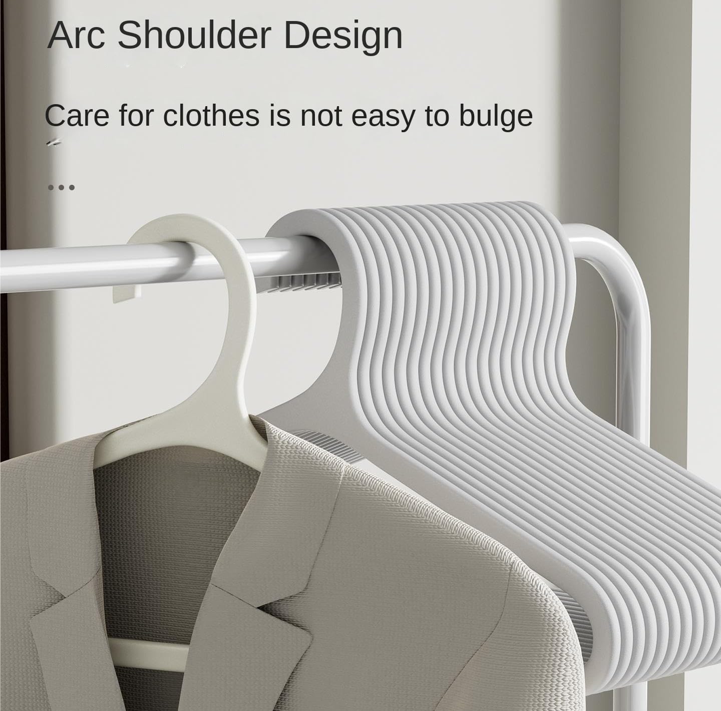 Perchas Armario Vestidor Perchas Sencillas Antideslizantes con Diseño Que Ahorra Espacio For Chaquetas, Pantalones Y Camisas Duraderas Ahorra Espacio(White,30pcs)