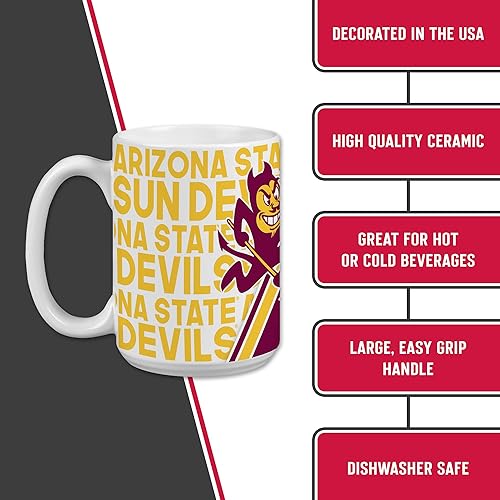 Vista 25 de Rico Industries NFL Football 15 oz White Ceramic Mug