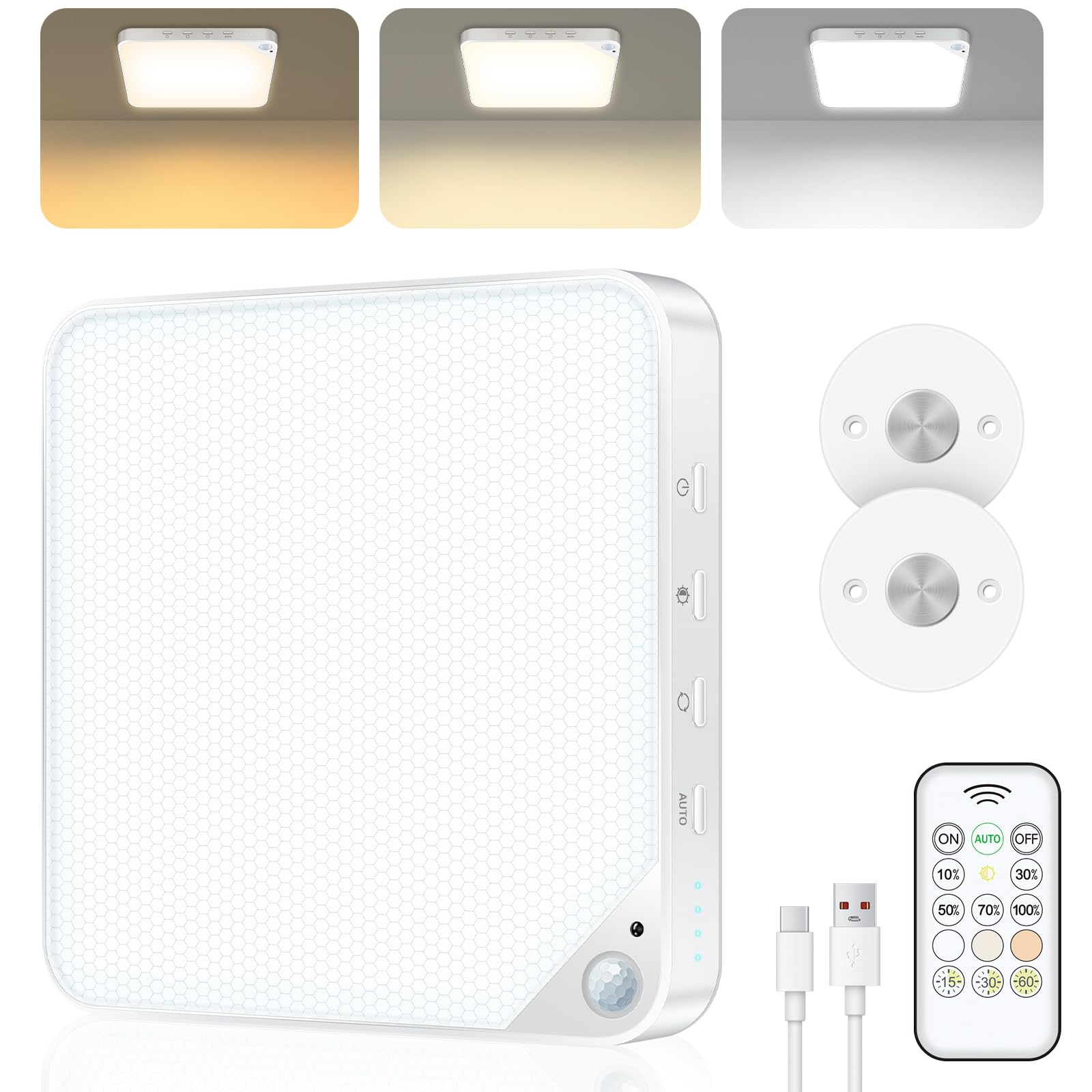 6W Rechargeable Motion Sensor Light Indoor for Shower, Wardrobe, Cabinet