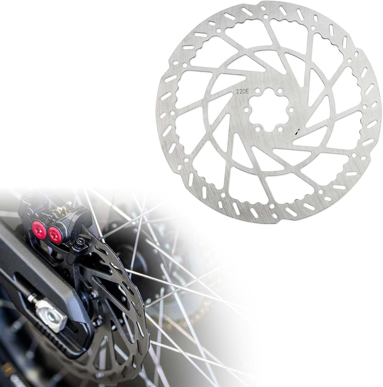 Front Brake Disc - PSLER Motorcycle Brake Rotor for Electric Dirt Bike Compatible with Talaria Sting X3 MX3,1 Piece, Chrome