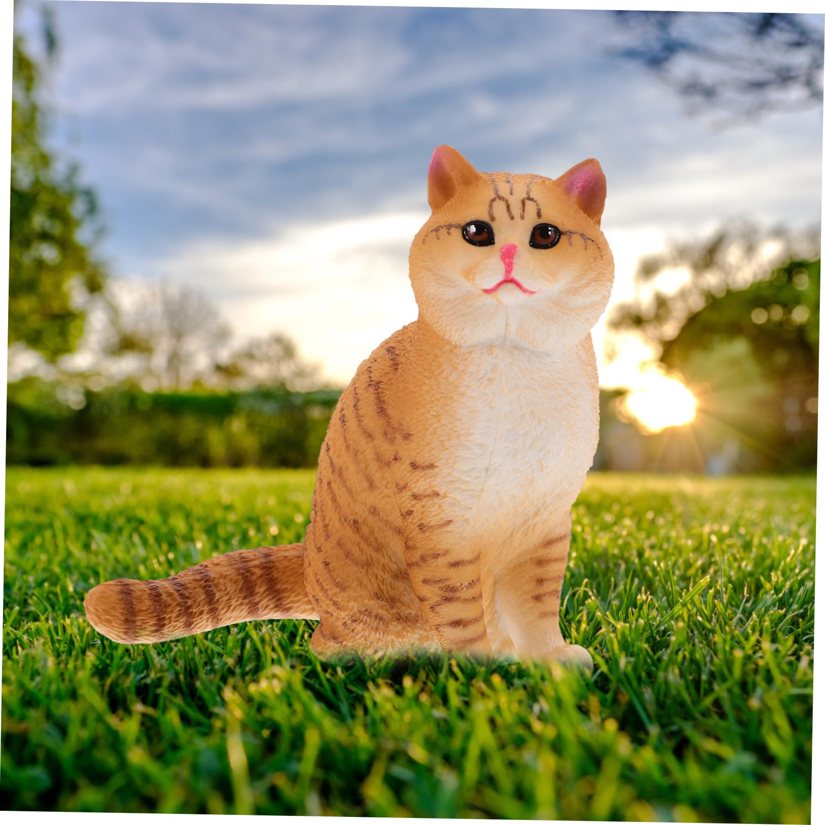 BESPORTBLE 5stücke Katzenstatue Für Garten Niedliche Katzenskulptur Wetterfeste Gartendeko Für Außenbereich Für Rasen Tisch Oder Teich Perfektes Für Gartenliebhaber Und Freunde