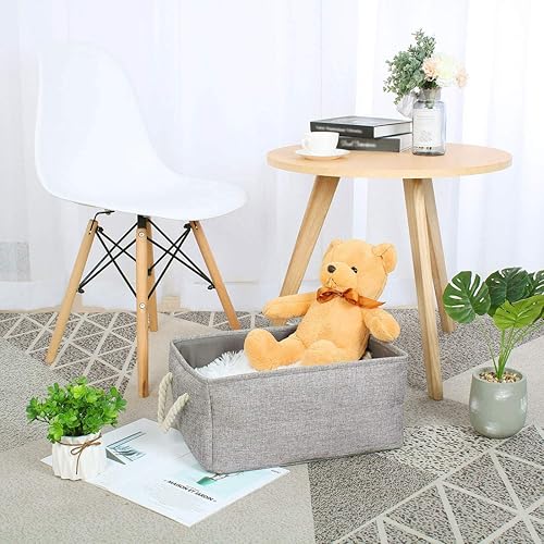 Miniatura 2 de uxcell Cesta de almacenamiento de tela con doble asa, contenedores de almacenamiento plegables para lavandería, almacenamiento de ropa, organizador