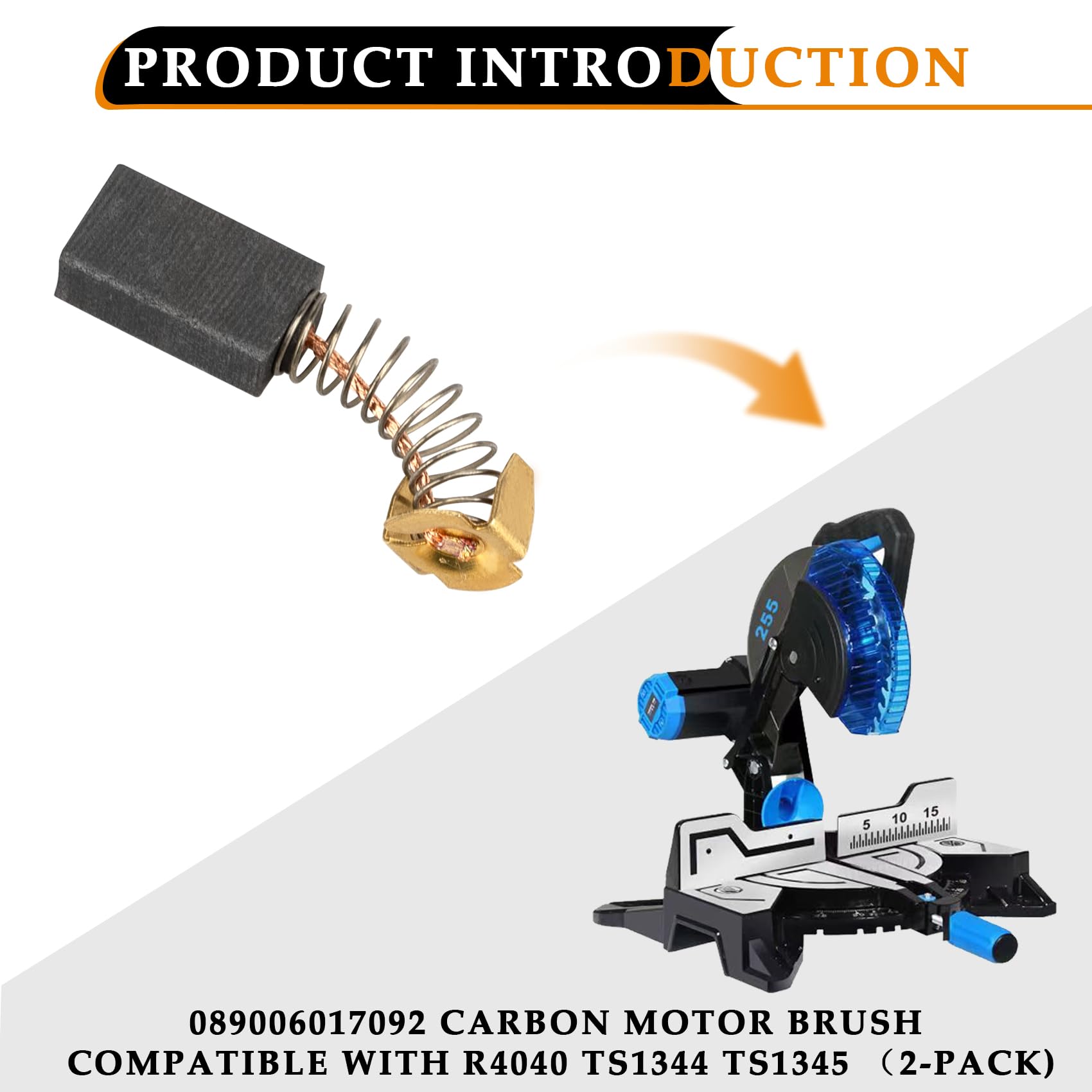 2-Pack Carbon Motor Brushes 089006017092 – Replacement For Ridgid R4040/R4041S Tile Saws & Ryobi TS1344/TS1345 Miter Saws