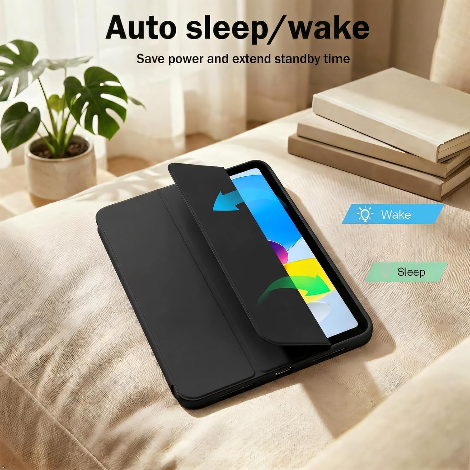 Case for iPad (A16) 11th Generation 11 Inch 2025, iPad 10th Generation 2022 Case 10.9 inch with Pencil Holder, Soft Silicone Protective Cover, Auto Sleep/Wake, Black image 4