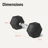 Amazon Basics Rubber Encased Hex Dumbbell Weights Set, 5 kg, Black - 5