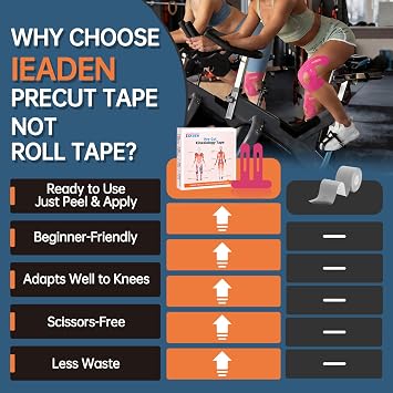 Precut Kinesiology Tape for Knees, 10 Pcs, Pink