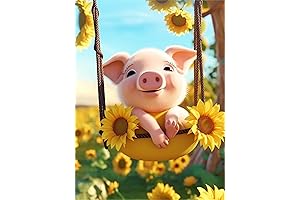 Zariocy 5D Diamond Art Painting Kits: Capture the Adorable Charm of a Swinging Pig