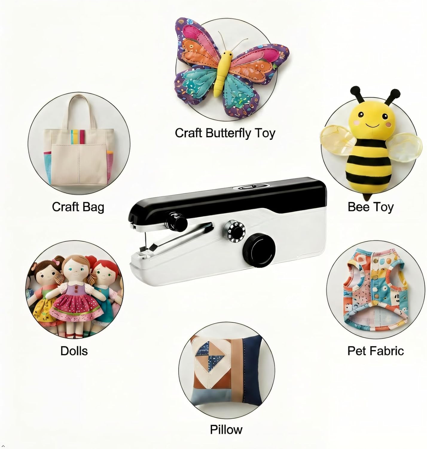Handheld Sewing Machine, Heavy Duty Mini Sewing Machine 2-Speed 2 Power Modes Quick Sewing Kit Hand Sewing Machines Stitching for Beginners Adult, Portable Sewing Machine Suitable for DIY/Home/Travel