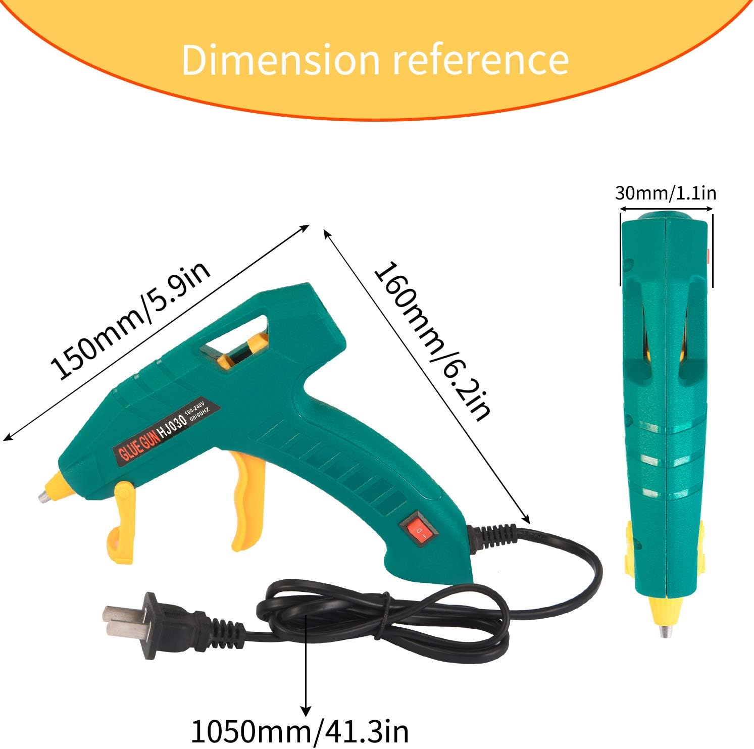 Hot Glue Gun with 10 Pcs Glue Sticks 20w Heavy Duty Hot Melt Glue Gun for DIY Small Craft Projects, Quick Repairs & More (Green)