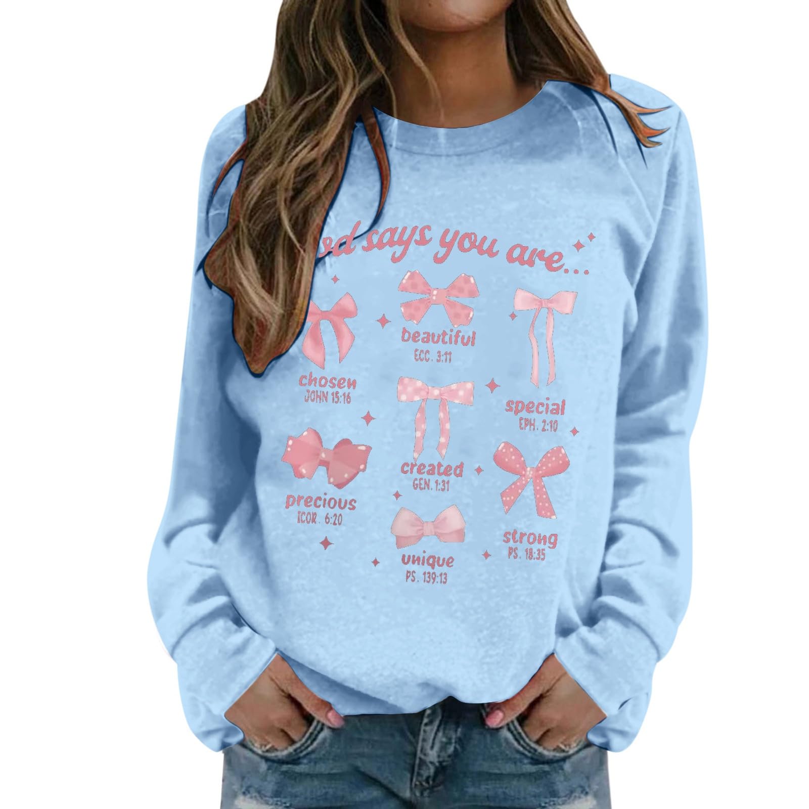Sudadera de Manga Larga, Moda Informal, Holgada, sin Capucha, Cuello Redondo, para Temporada navideña