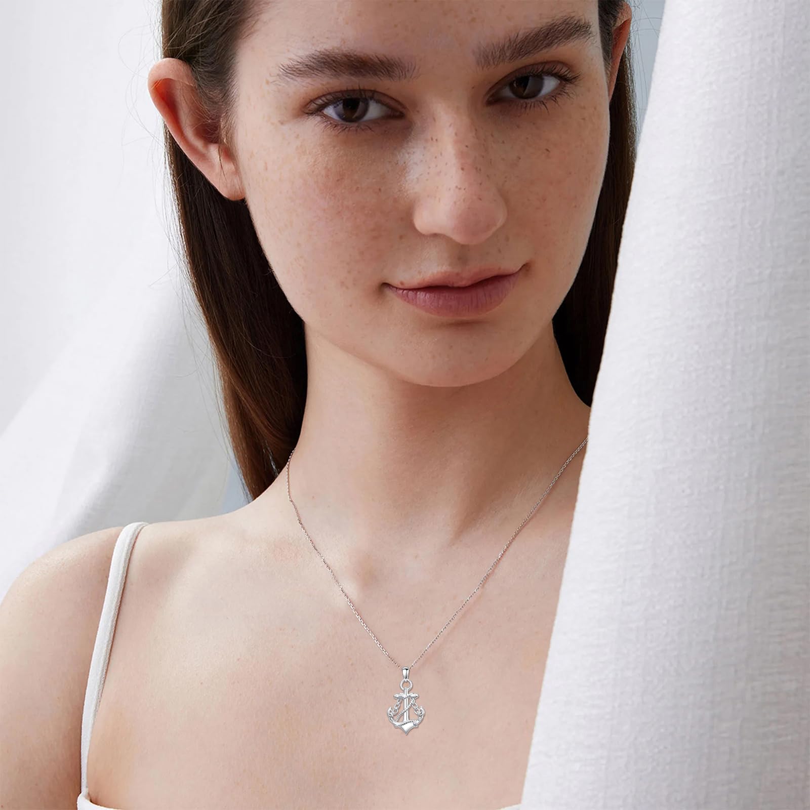 Anker Wellen kette 925er Sterlingsilber Leuchtturm Anhänger Anker Schmuck Geschenke für Männer und Frauen Abschlussgeschenke