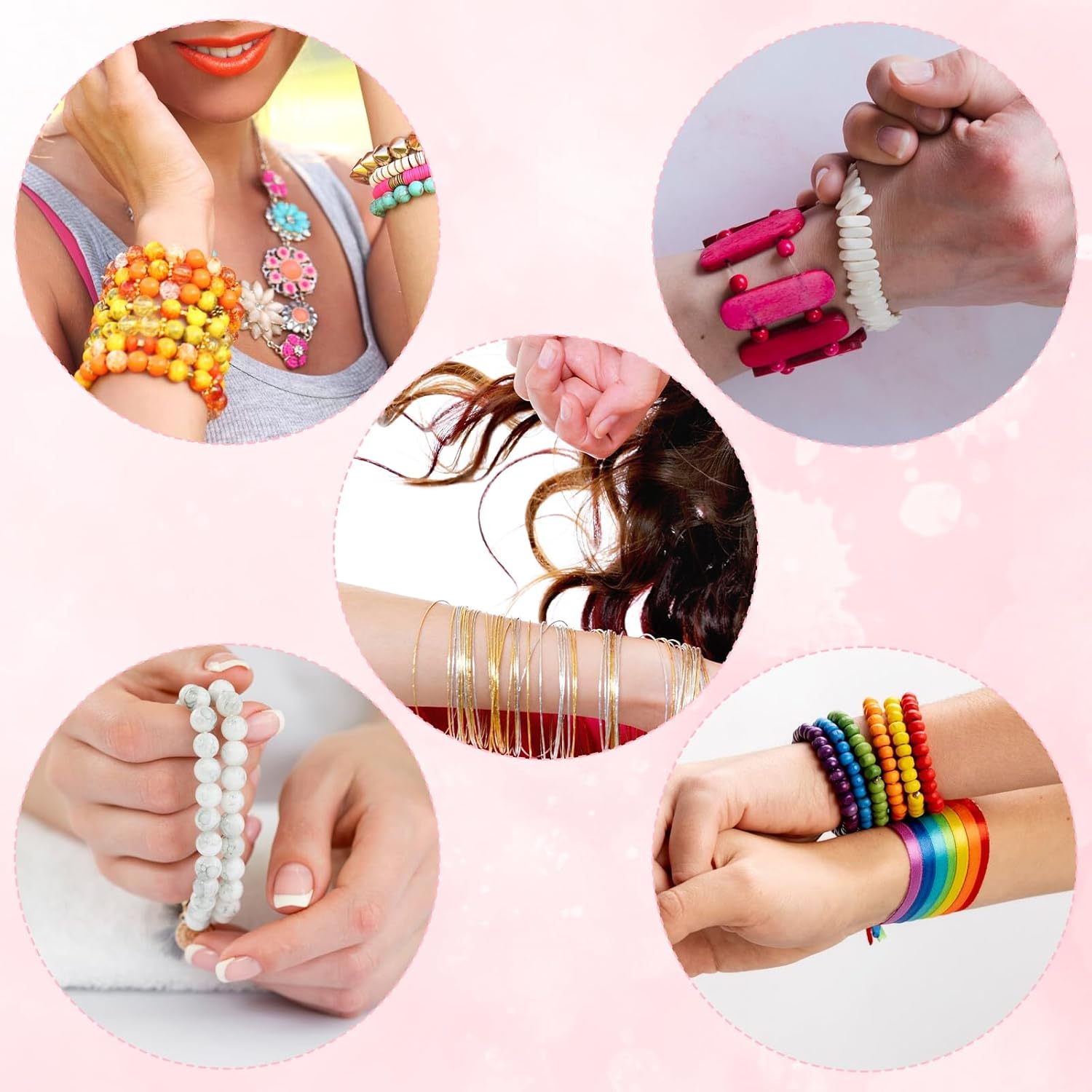 Jeffdad 100 Loop Memory Steel Wire Beading Wire for Jewelry Making Wrapping Stones Necklaces and Cable Bracelet (Gold, 100) - Image 5