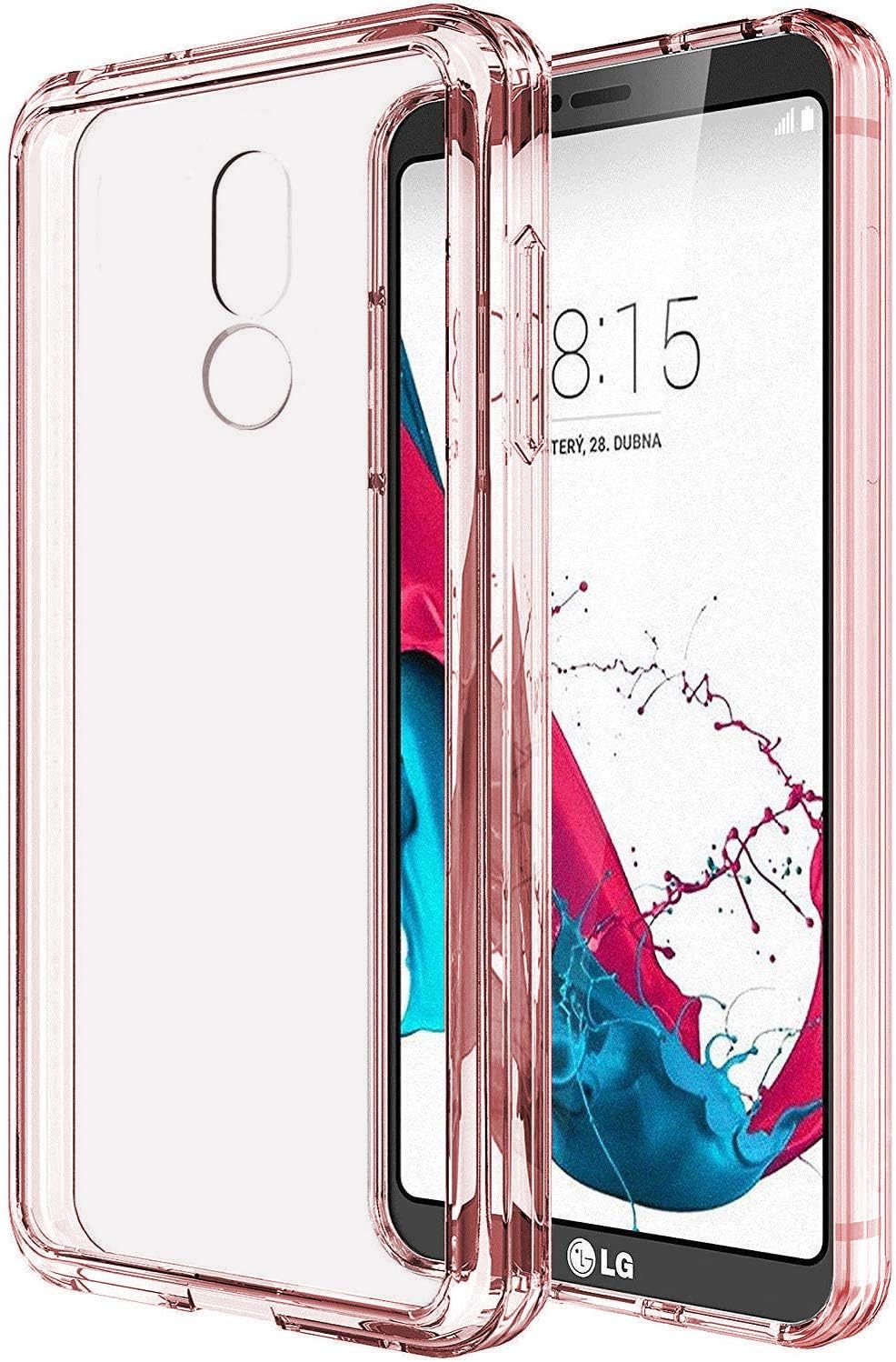 SKTGSLAMY Compatible with LG Stylo 5 Case,LG Stylo 5V Case, LG Stylo 5X Case, Soft TPU Case Crystal Transparent Slim Anti Slip Case Back Protector Case Cover for LG Stylo 5 (Pink)