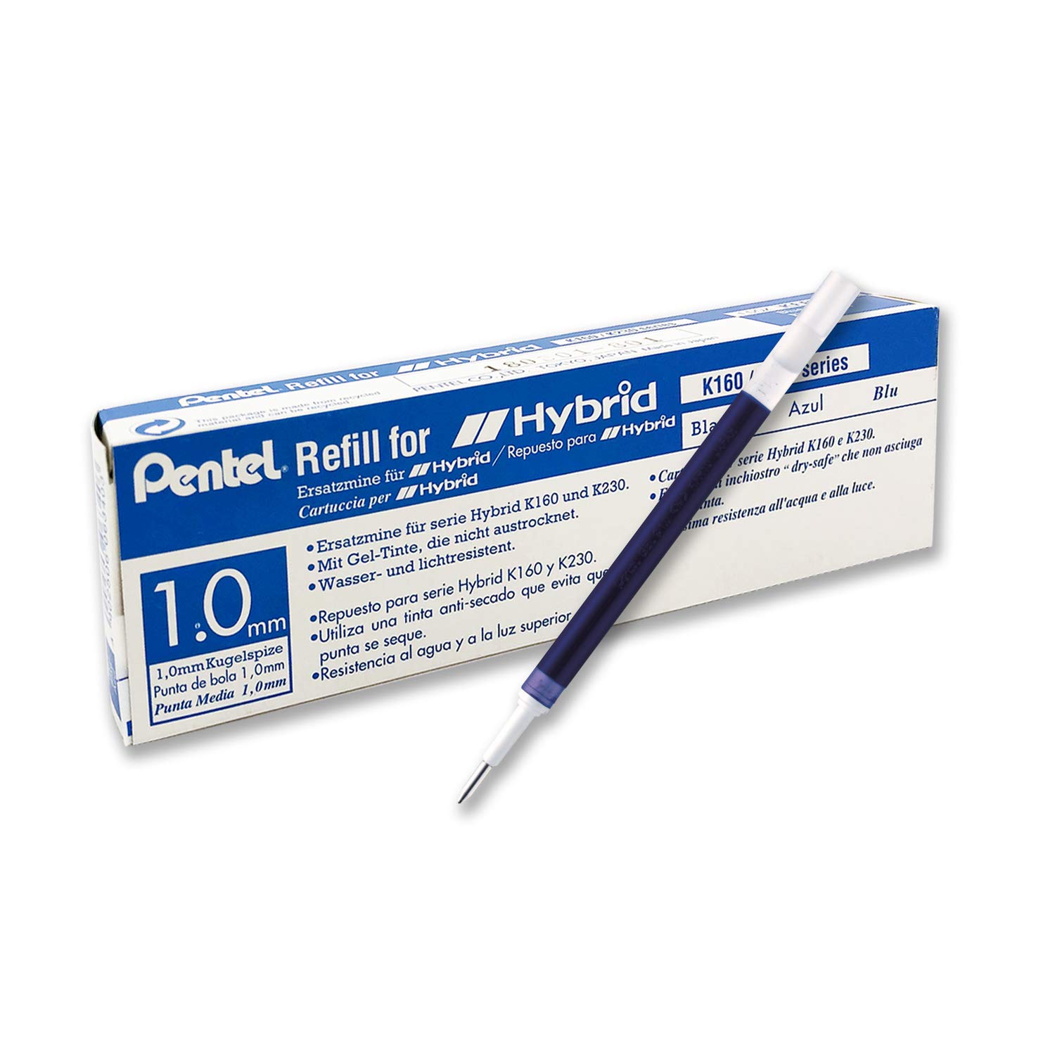 Pentel Hybrid Tintenrollermine Blau – Dokumentenecht, Lichtbeständig, Für K116/K106 Gel-Tintenroller