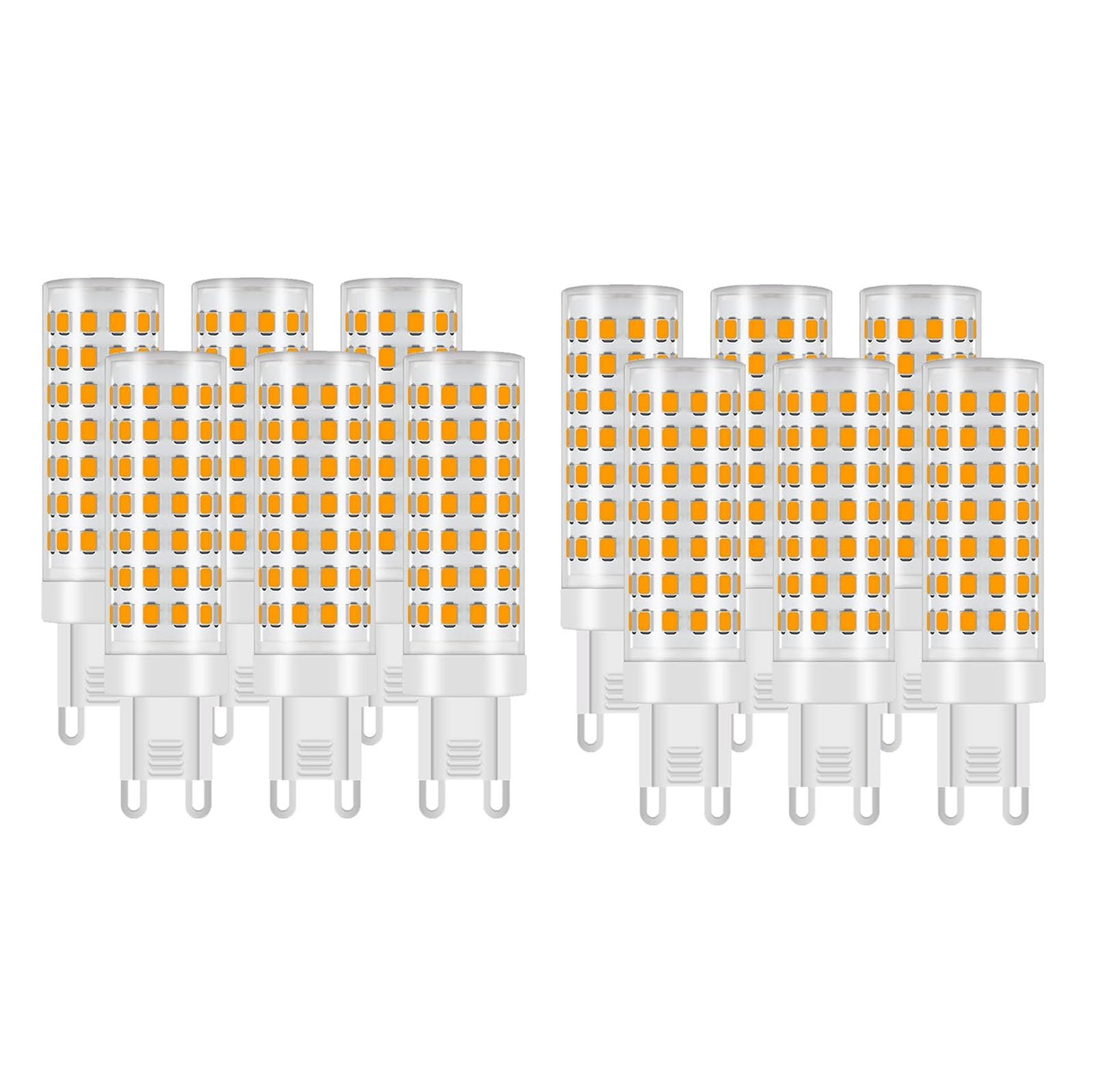 Żarówki LED G9 ciepła biel 3000 k, 10 W, zamiennik 100 W, oszczędność energii, bez migotania, do oświetlenia domu, żyrandol sufitowy, sypialnia, kuchnia (12 szt.)