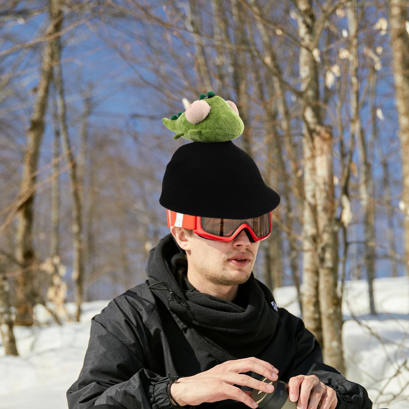 Gatuida Copricasco da Sci in Peluche a Forma di Animale, Accessorio Leggero e Morbido per Snowboard, Motociclo e Sport Invernali, Copertura Versatile per Casco Ragazzo Adatta a Diverse