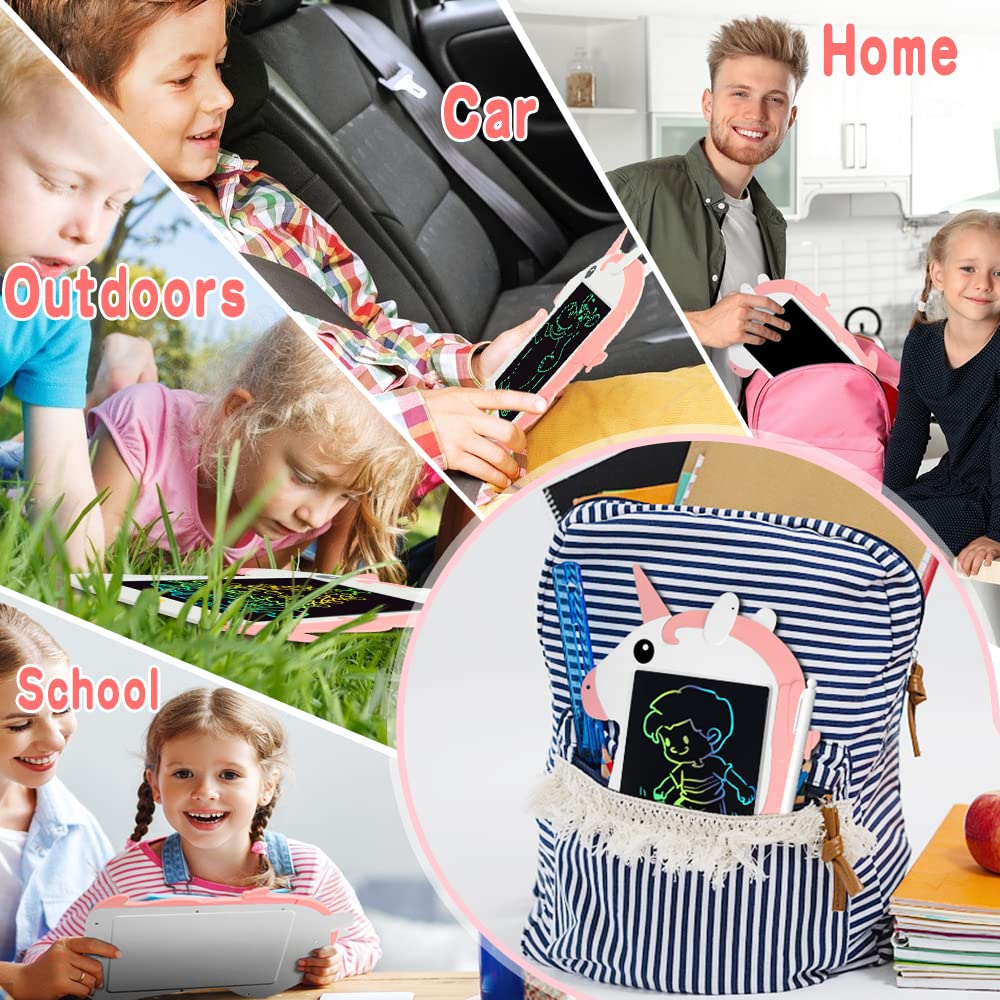 Jednorożec Zabawka dla chłopca Prezent LCD Tablet do rysowania, kolorowy DJLLA 8,5", magiczny łupek do pisania, 2, 3, 4, 5, 6, 7 lat, prezent urodzinowy, kalendarz adwentowy, zabawka edukacyjna