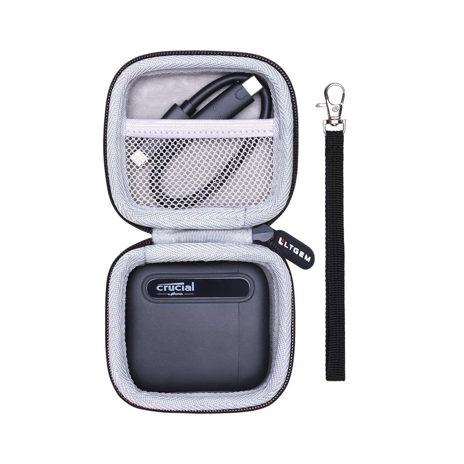 L LTGEM EVA Hard Carrying Case for Crucial X10/X10 Pro/X9/X9 Pro/X6 or WD 1TB/2TB Elements SE Portable SSD (Case Only)