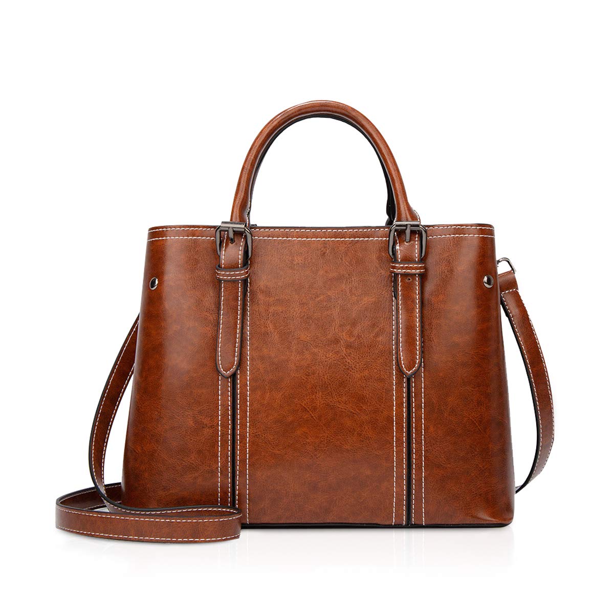 Bolso de Mano de Moda Mujer, Bolso Informal Hobo de Cuero PU, Bolso de Compras Vintage para Mujer, Bolso de Hombro de Gran Capacidad Double The Comfort