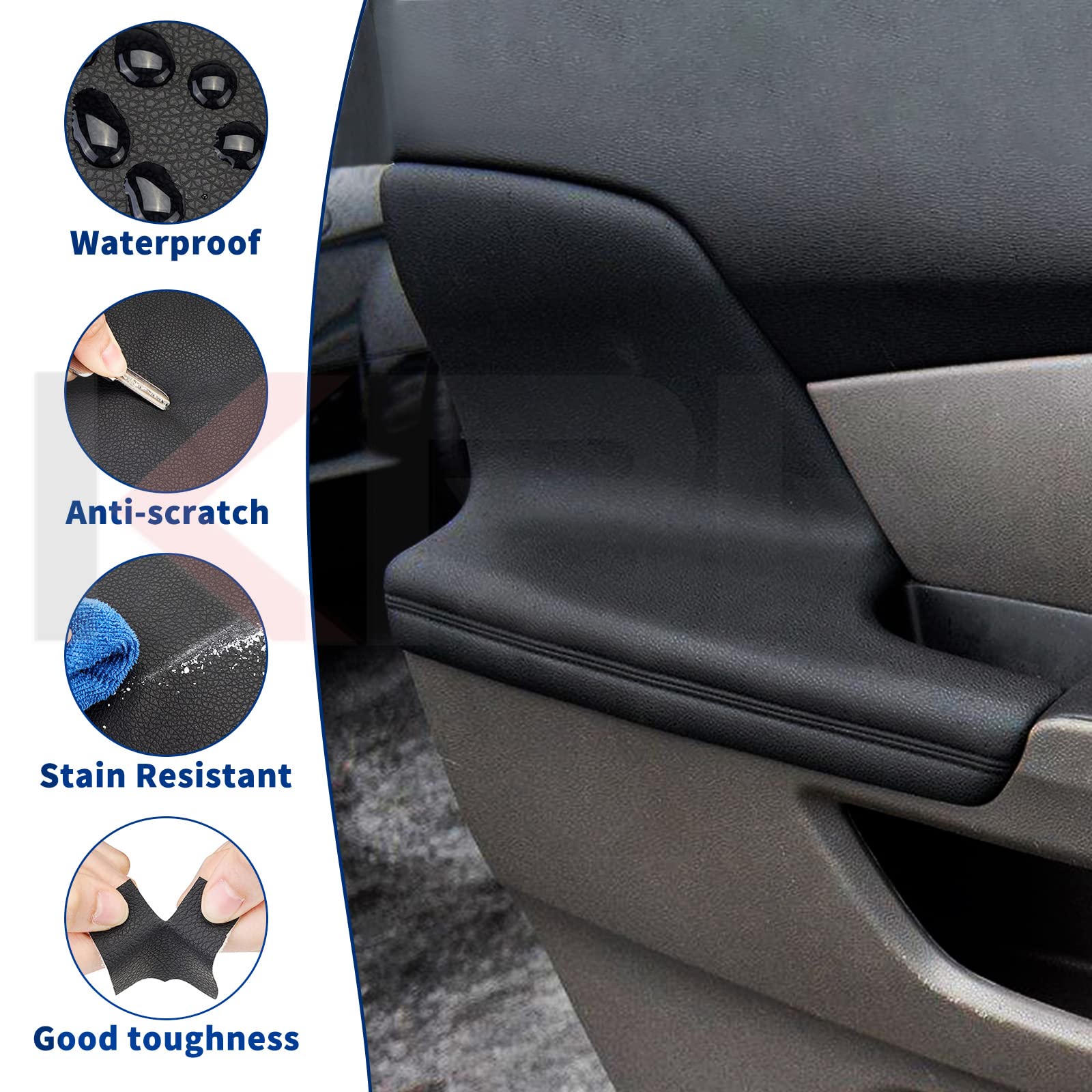 KBH Door Panel Armrest Cover Replacement For Honda Odyssey 20112017, Vinyl